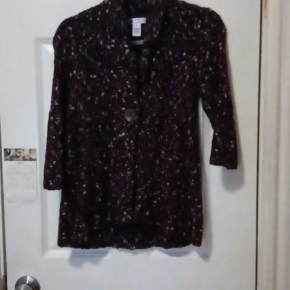 Women's sweater with one button v-neck cover up